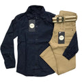 Conjunto Juvenil Jeans Menino Calça jeans + Camisa Jeans