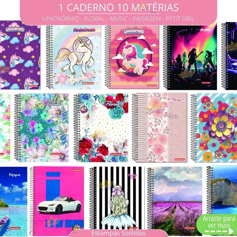 Kit Material Escolar Feminino Completo Mochila Feminina Escolar Material Estojo Escolar Menina Rosa