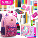 Kit Material Escolar Feminino Completo Mochila Feminina Escolar Material Estojo Escolar Menina Rosa