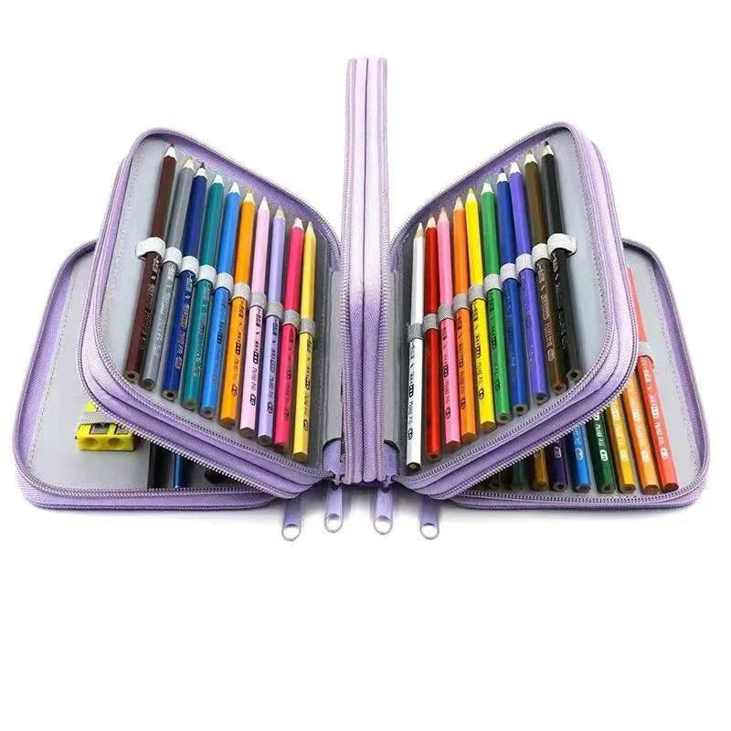 Estojo Escolar/Estojo Box/Estojo De Lápis De Quatro Camadas Com 72 Furos De Cor/Material Escolar/Papela