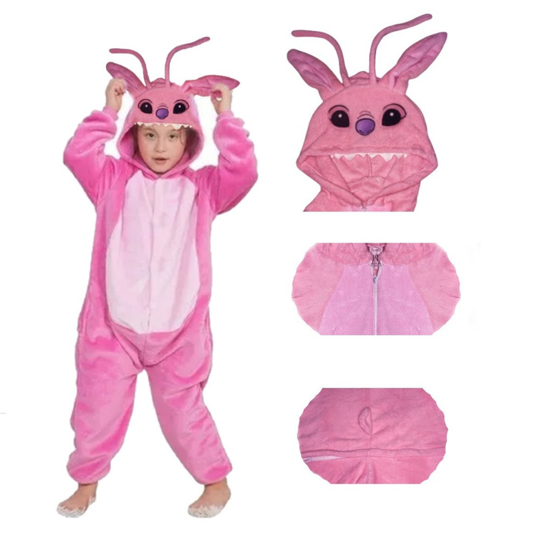 PROMOÇÃO Pijama Kigurumi Stitch Pikachu Charmander Dino Angel Sonic Panda