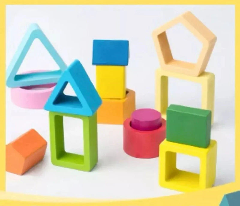 Brinquedos Educativos de Montessori Formas Geométricas De Encaixe Colorido