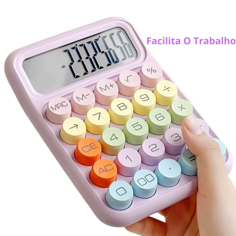 Calculadora Colorida Morandi De 12 Dígitos Mecânico De Ponto Grande infantil Escola Estudante Estudante